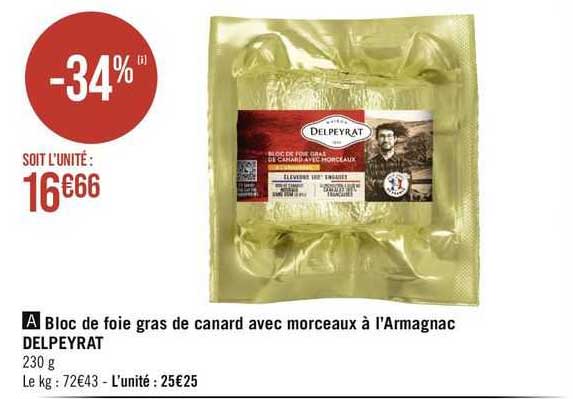 bloc de foie gras de canard avec morceaux à l'armagnac delpeyrat