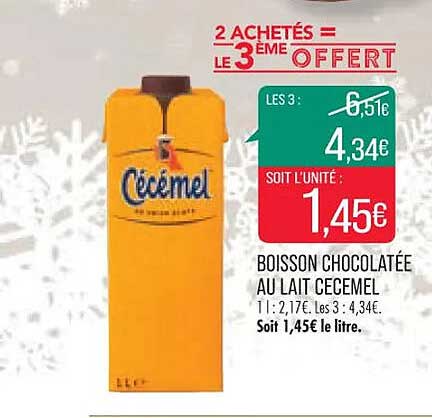boisson chocolatée au lait cécémel