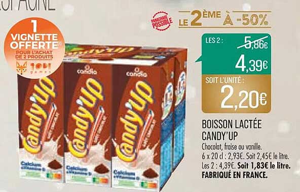 boisson lactée candy'up