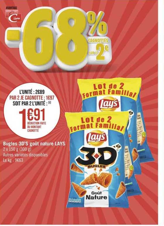 Bugles 3d's Goût Nature Lay's