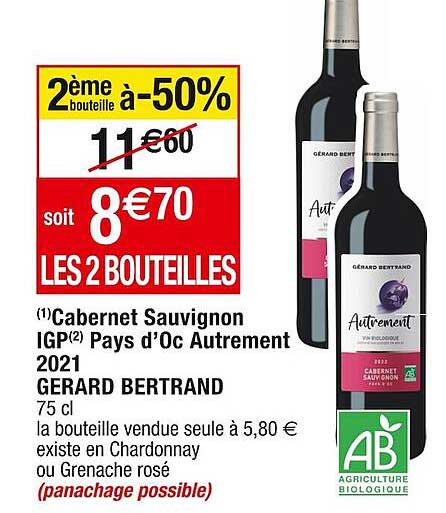 Cabernet Sauvignon Igp Pays D'oc Autrement 2021 Gerard Bertrand
