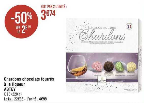 chardons chocolats fourrés à la liqueur abtey