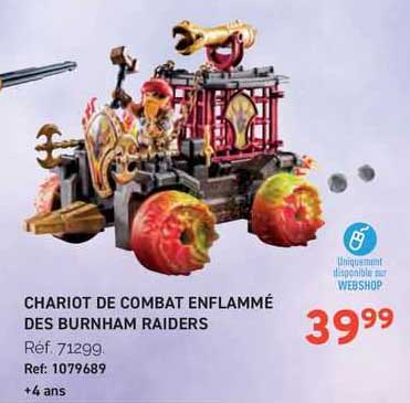 chariot de combat enflammé des burnham raiders