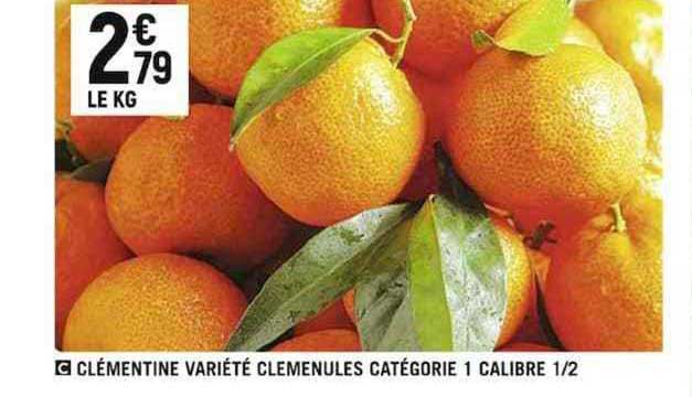 clémentine variété clemenules catégorie 1 calibre 1/2