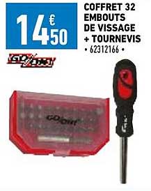 coffret 32 embouts de vissage + tournevis go/on!