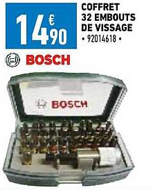 coffret 32 embouts de vissage bosch