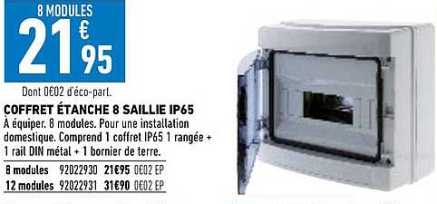 coffret étanche 8 saillie ip65