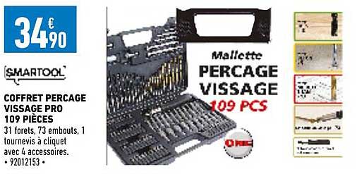 coffret percage vissage pro 109 pièces smartool