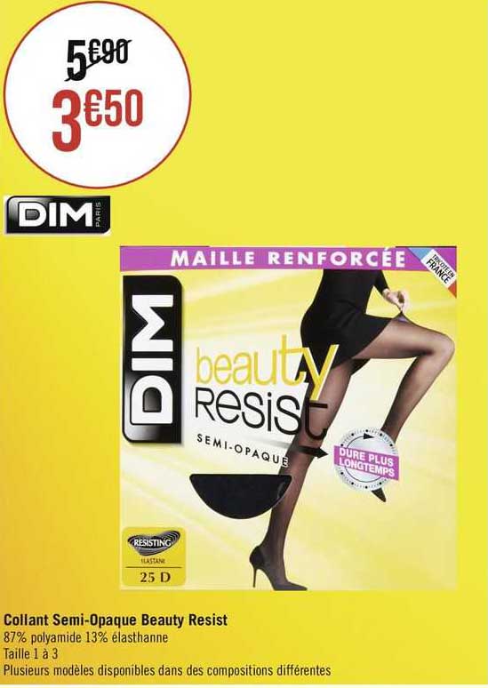 collant semi-opaque beauty resist dim