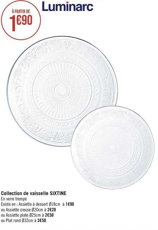 collection de vaisselle sixtine luminarc