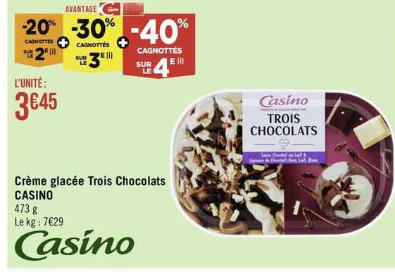 crème glacée trois chocolats casino
