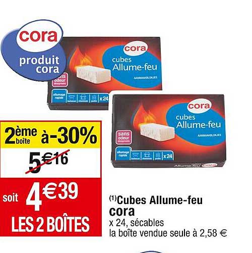 cubes allume-feu cora