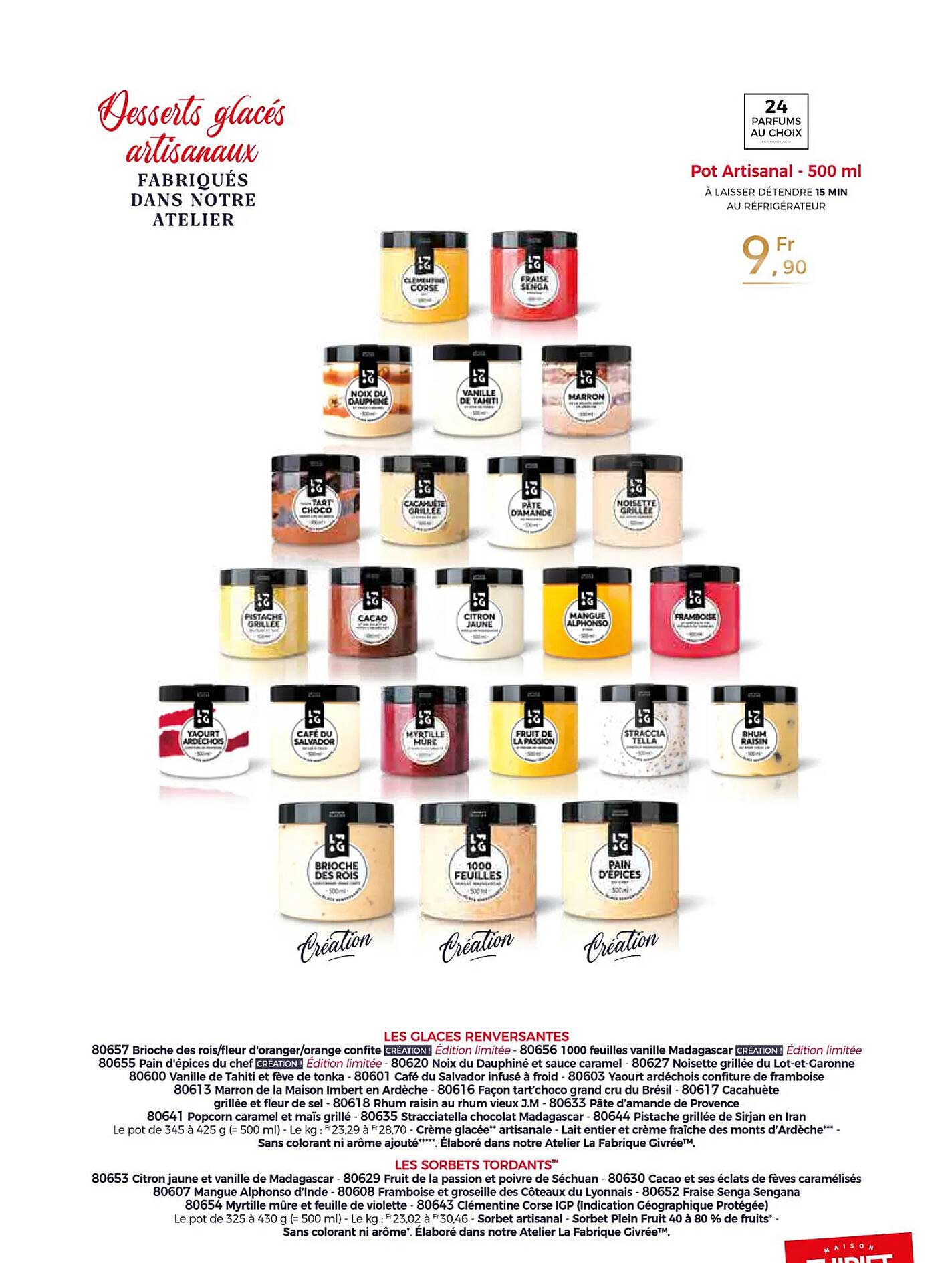 desserts glacés artisanaux