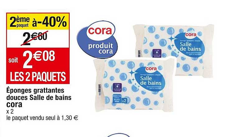 éponges grattantes douces salle de bains cora
