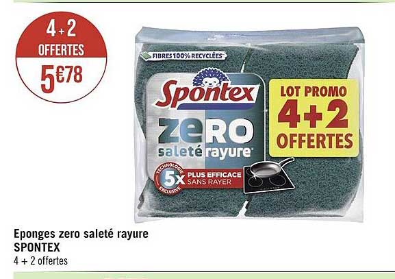 éponges zéro saleté rayure spontex