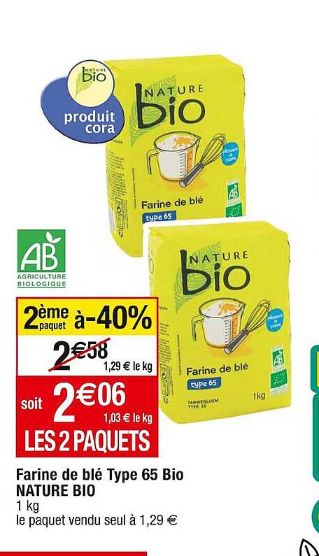 farine de blé type 65 bio nature bio
