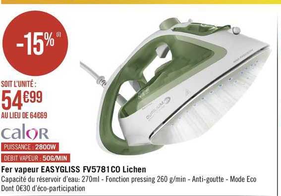 fer vapeur easygliss fv5781 co lichen calor