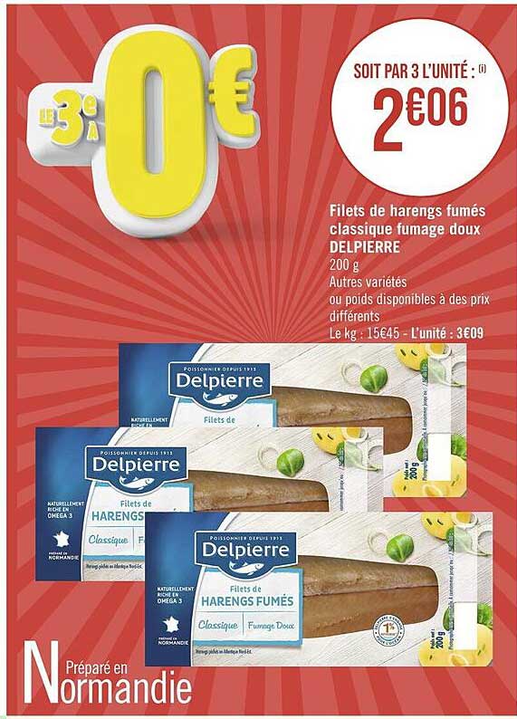 filets de harengs fumés classique fumage doux delpierre