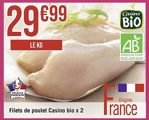 Filets De Poulet Casino Bio X 2