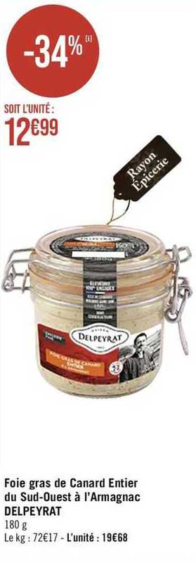 foie gras de canard entier du sud-ouest à l'armagnac delpeyrat
