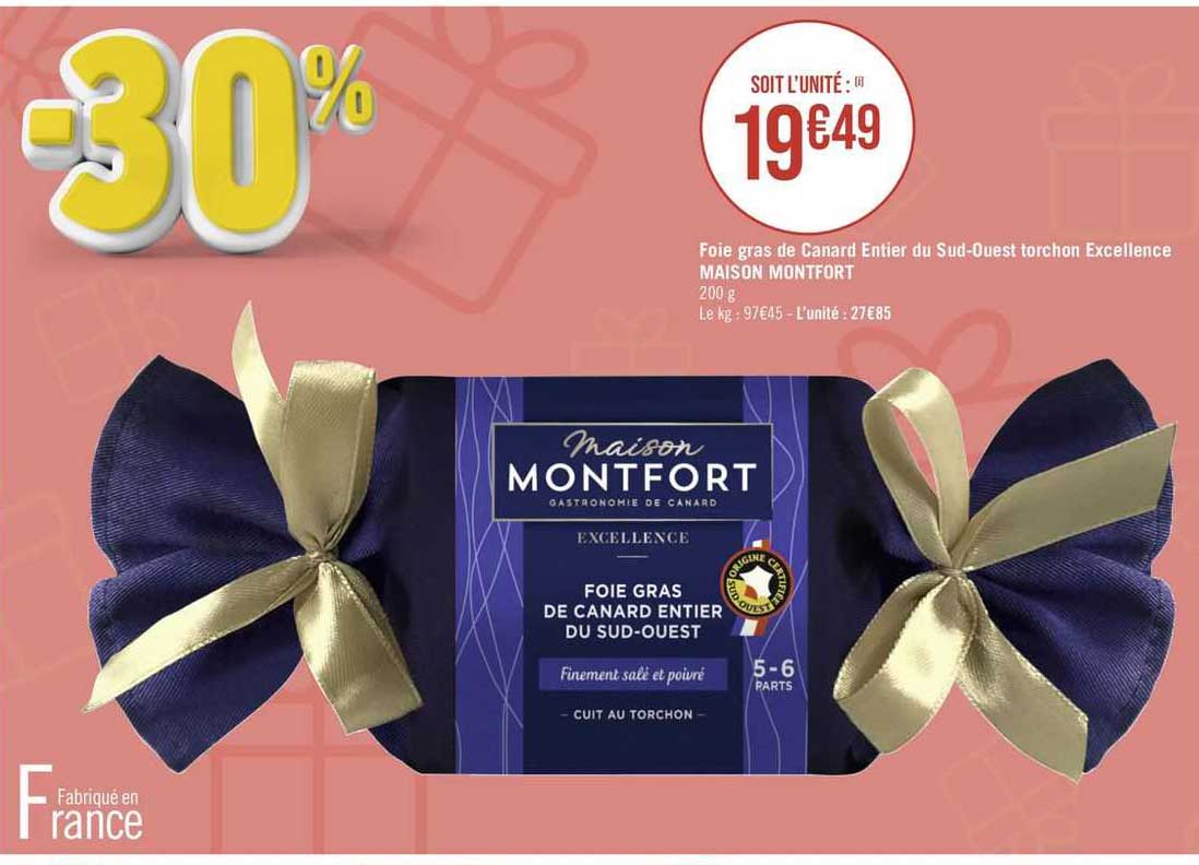 foie gras de canard entier du sud-ouest torchon excellence maison montfort