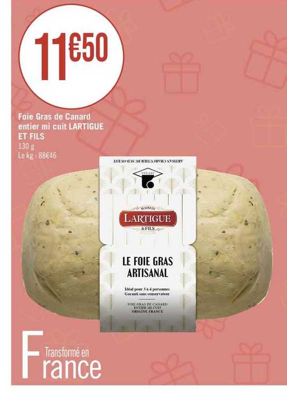 foie gras de canard entier mi cuit lartigue et fils