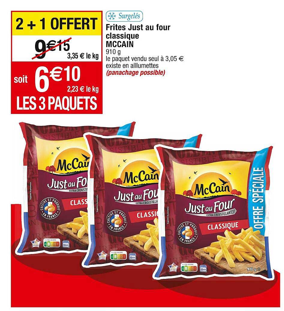 frites just au four classique mcCain