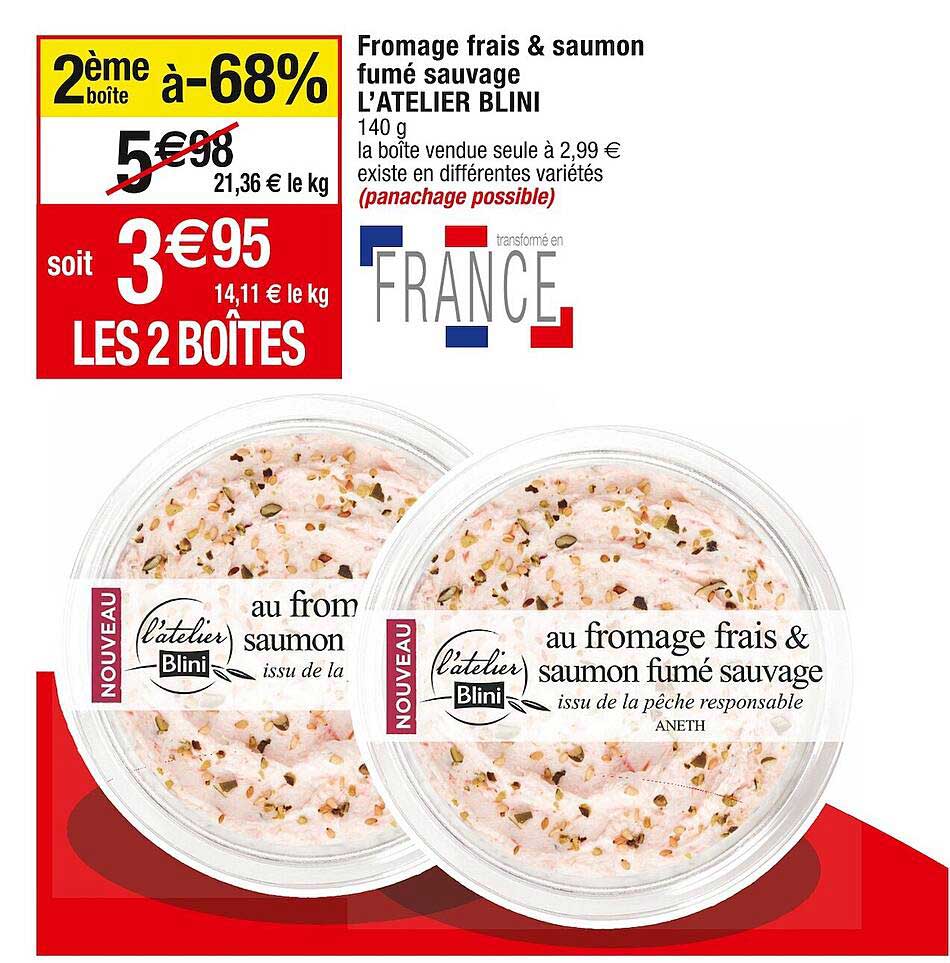 fromage frais & saumon fumé sauvage l'atelier blini