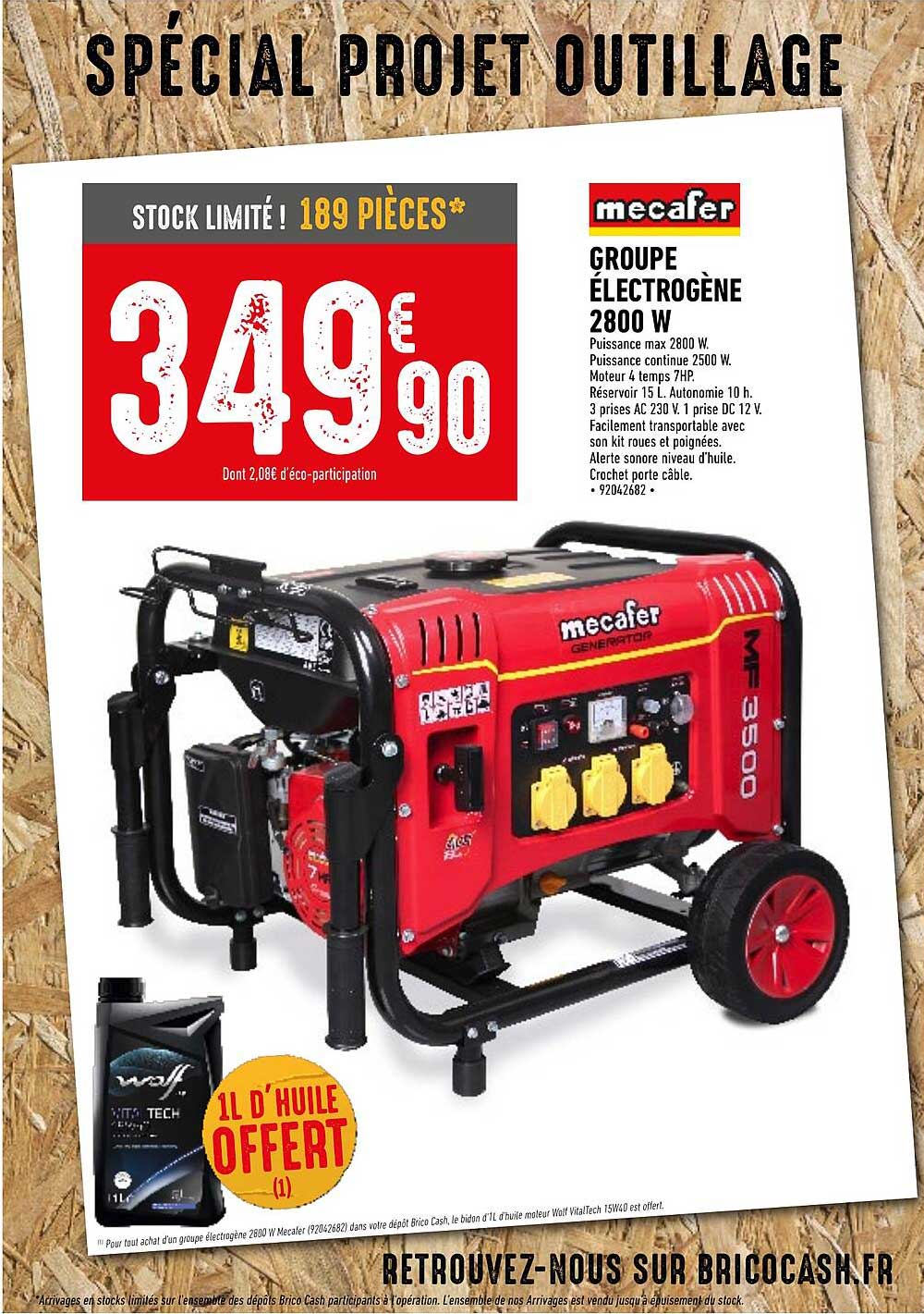 groupe électrogène 2800 w mecafer