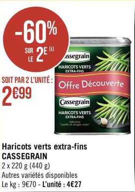 haricots verts extra-fins cassegrain