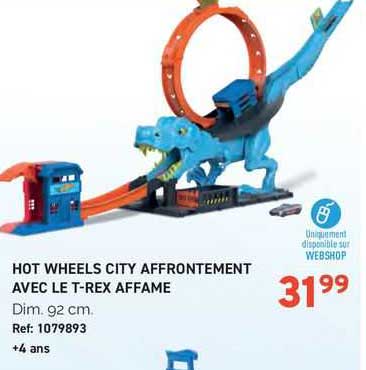 hot wheels city affrontement avec le t-rex affamé
