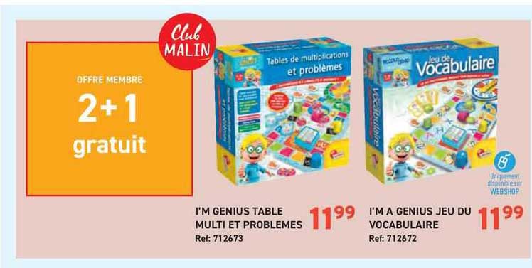 i'm genius table multi et problemes