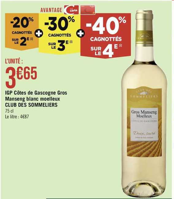 igp côtes de gascogne gros manseng blanc moelleux club des sommeliers