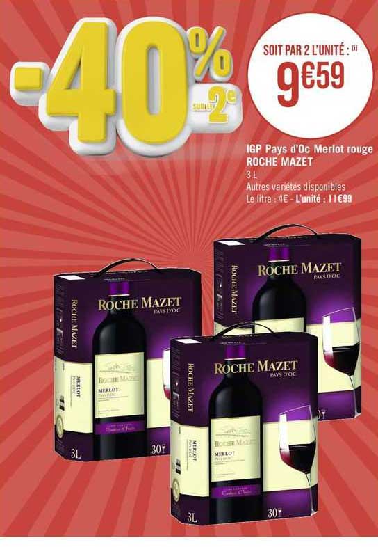 igp pays d'oc merlot rouge roche mazet