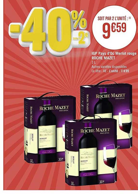 igp pays d'oc merlot rouge roche mazet