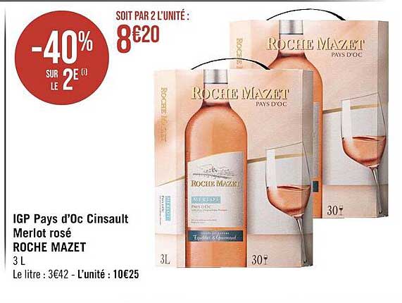 igp pays ds'oc cinsault merlot rosé roche mazet