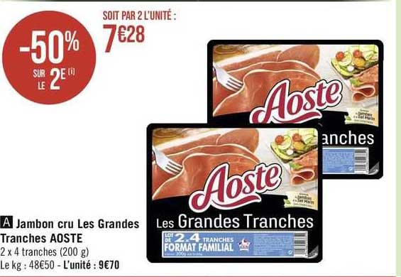 jambon cru les grandes tranches aoste