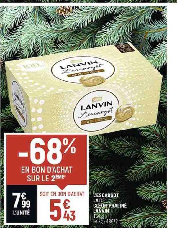 l'escargot lait cœur praliné lanvin