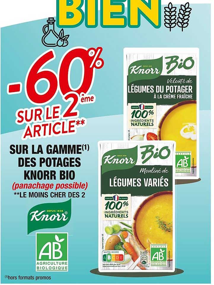 la gamme des potages knorr bio