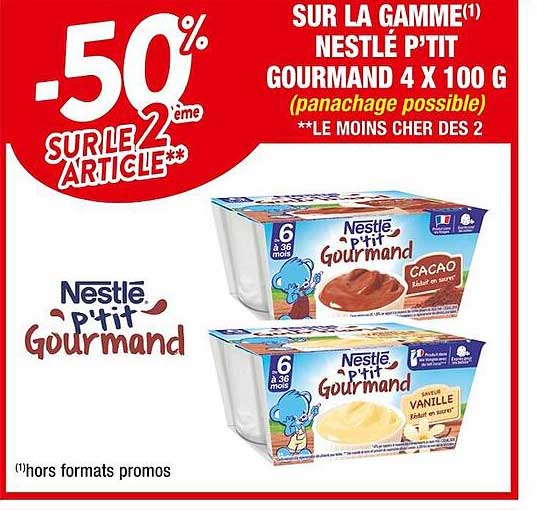 La Gamme Nestlé P'tit Gourmand 4 X 100 G