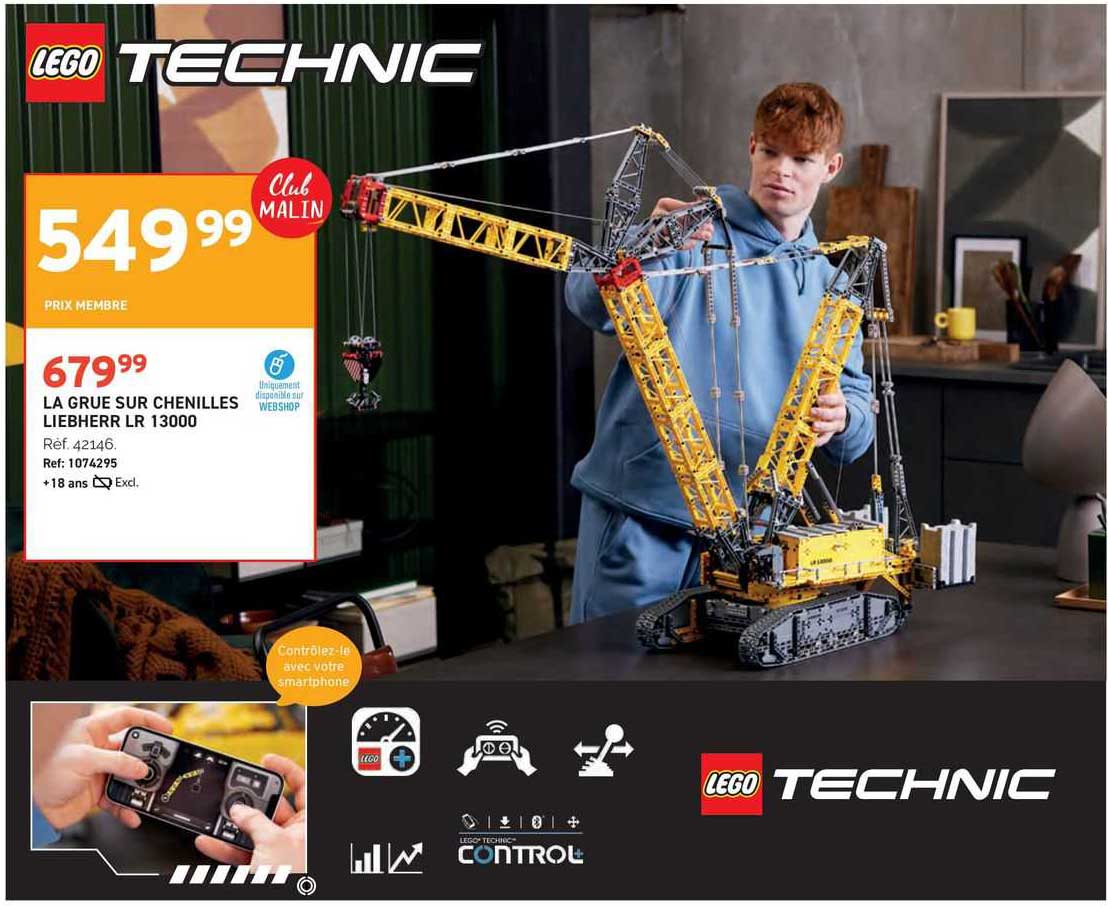 la grue sur chenilles liebherr lr 13000 lego technic