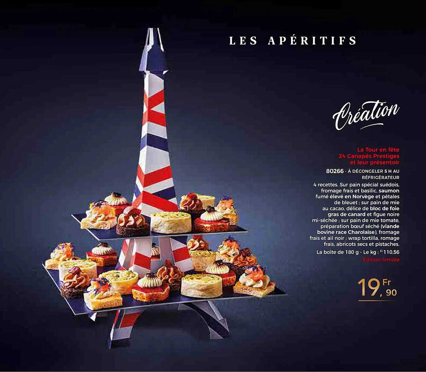 la tour en fête 24 canapés prestiges et leur présentoir