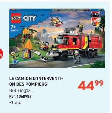 le camion d'intervention des pompiers lego city