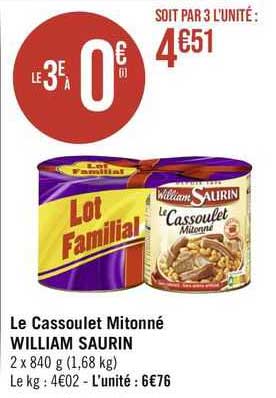 le cassoulet mitonné william saurin