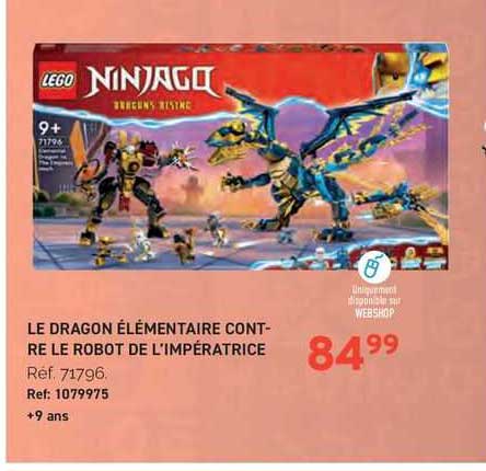 le dragon élémentaire contre le robot de l'impératrice lego ninjago