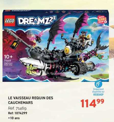 le vaisseau requin des cauchemars lego dreamzzz