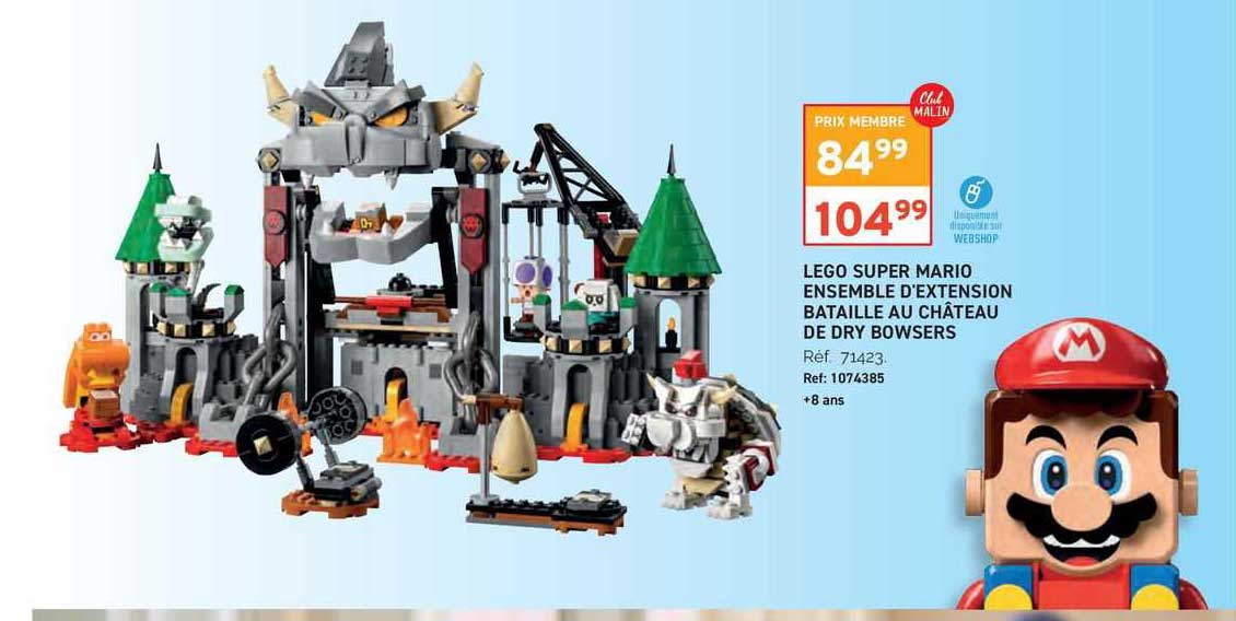 lego super mario ensemble d'extension bataille au château de dry bowsers