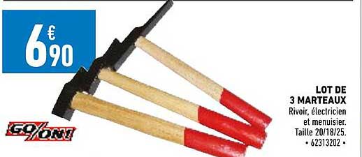 lot de 3 marteaux go/on!