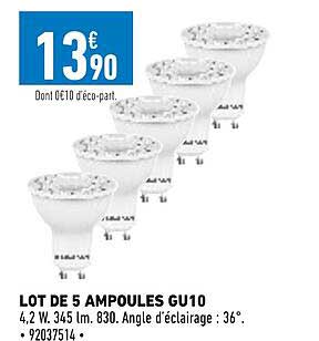 lot de 5 ampoules gu10