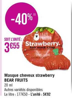 masque cheveux strawberry bear fruits